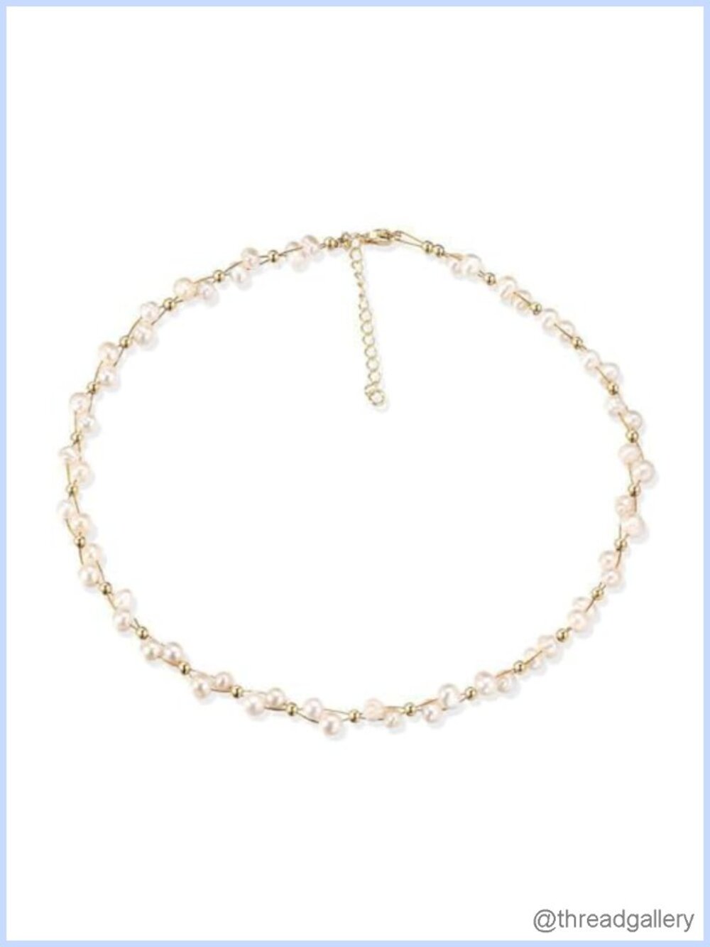 18K Gold Plated Freshwater Pearl Choker Necklace Handmade Adjustable